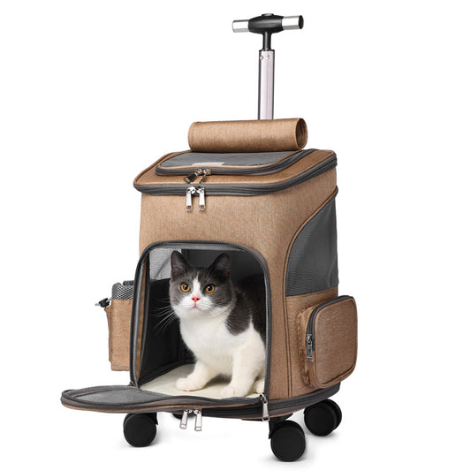 portable pet backpack trolley for cats and dogs