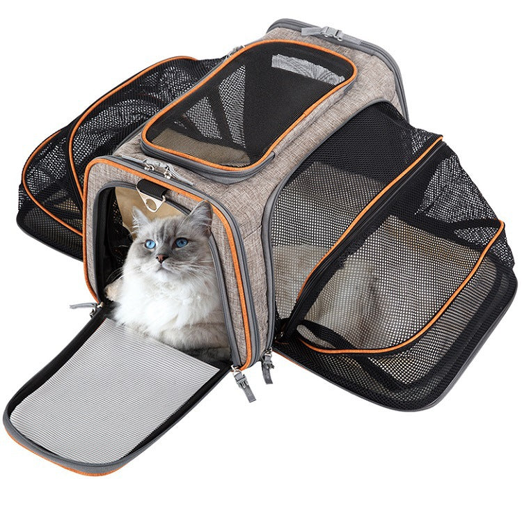 Carrier For Cat Pet Airline Approved Expandable Foldable
