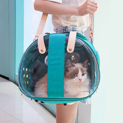 View details for Double Fish Transparent Dog Bag Puppy Cat Cane Backpack Double Fish Transparent Dog Bag Puppy Cat Cane Backpack
