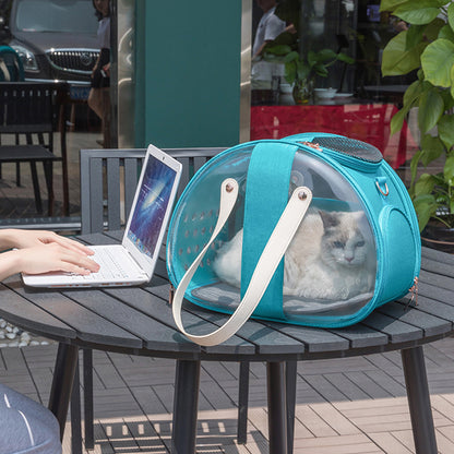 View details for Double Fish Transparent Dog Bag Puppy Cat Cane Backpack Double Fish Transparent Dog Bag Puppy Cat Cane Backpack