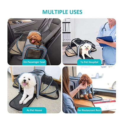 Carrier For Cat Pet Airline Approved Expandable Foldable
