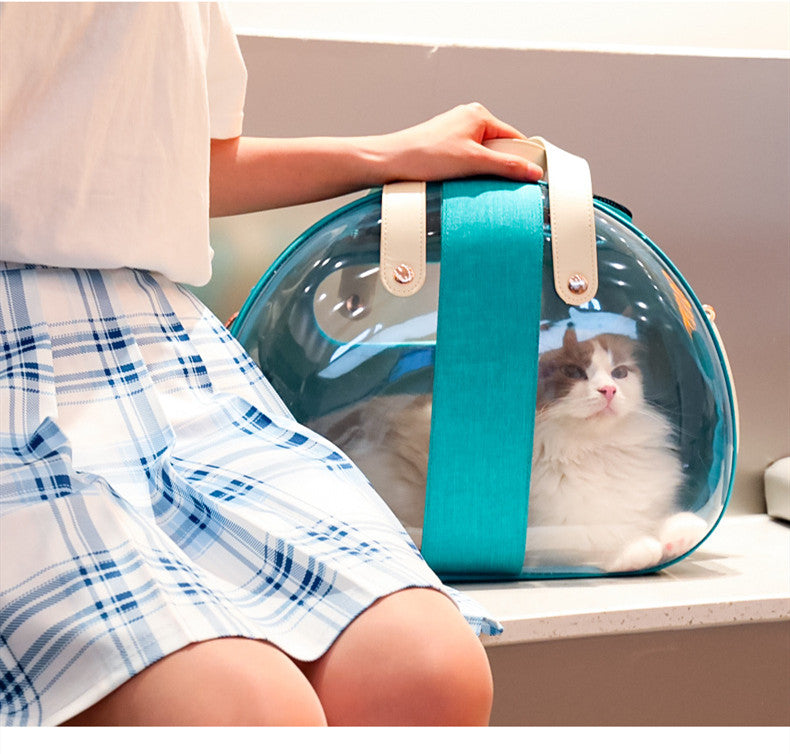 View details for Double Fish Transparent Dog Bag Puppy Cat Cane Backpack Double Fish Transparent Dog Bag Puppy Cat Cane Backpack